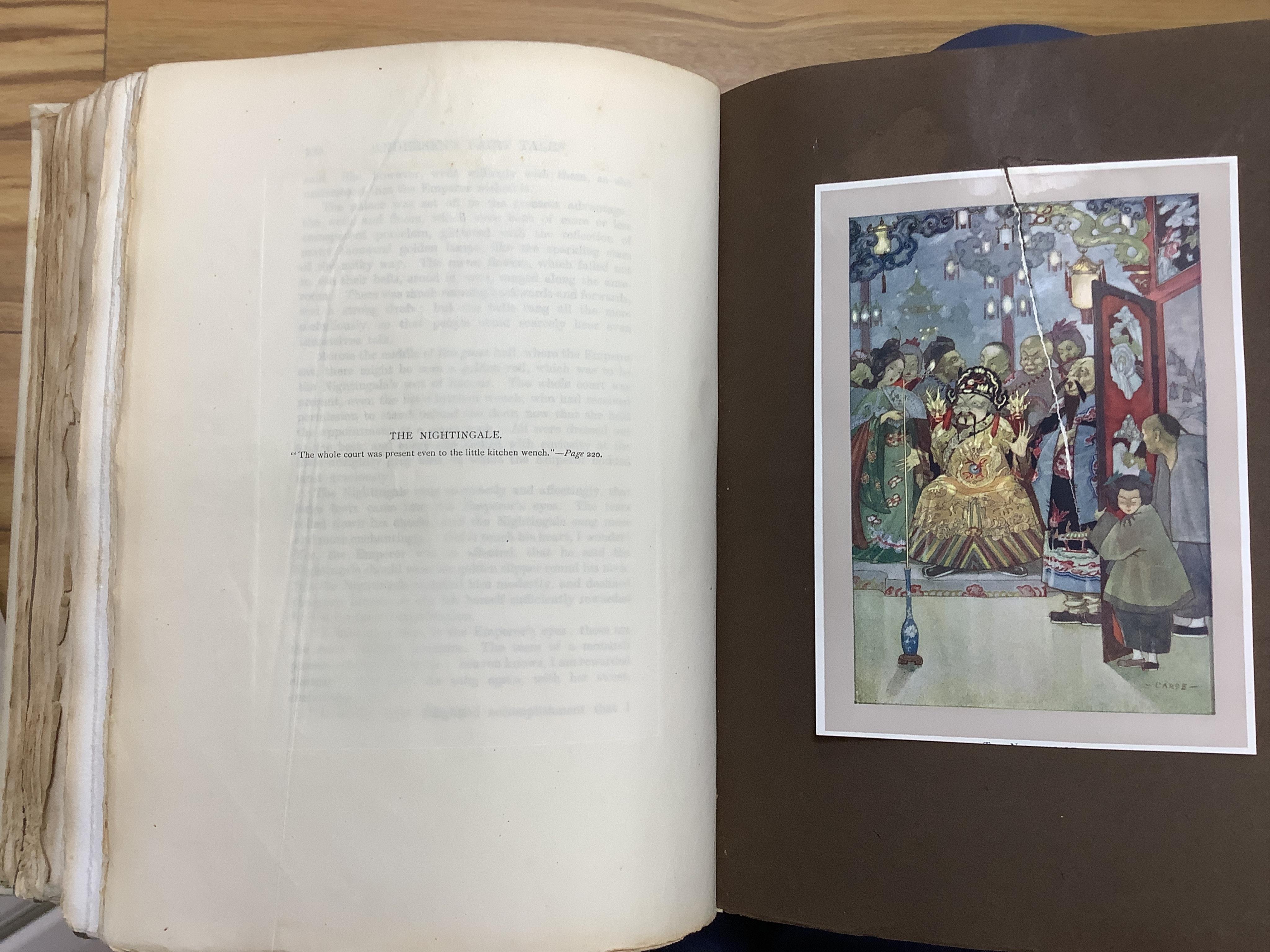 Andersen, Hans Christian - Fairy Tales. De Luxe Edition (of 250 numbered copies). coloured mounted plates and other illus. (by A. Duncan Carse); original coloured pictorial cloth, gilt top, roy. 8vo. 1912; Yeats, William